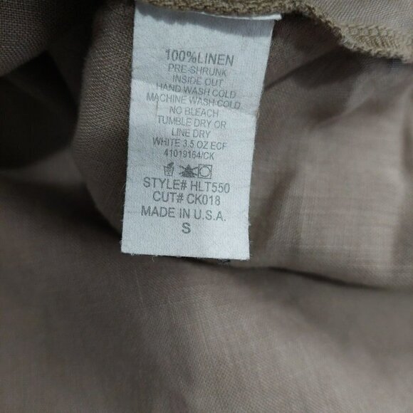Match Point Tan Brown 3/4 Sleeve 100% Linen Tunic Top Coastal Grandma Small - Picture 9 of 10